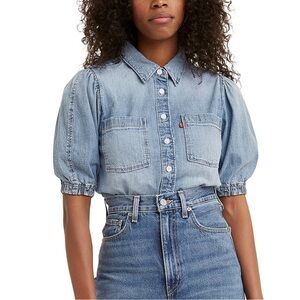 Levi’s Alice Cotton Short-Sleeve Denim Blouse